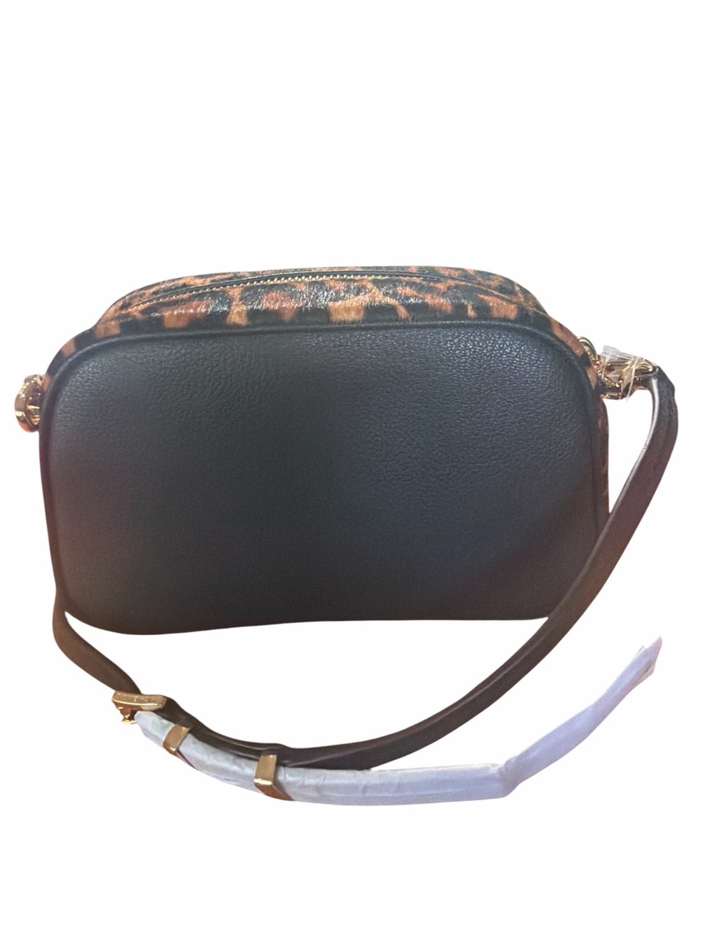 Michael Kors Jet Set Small Leopard Calf Hair Leather Camera Crossbody Bag Brown - Picture 3 of 8